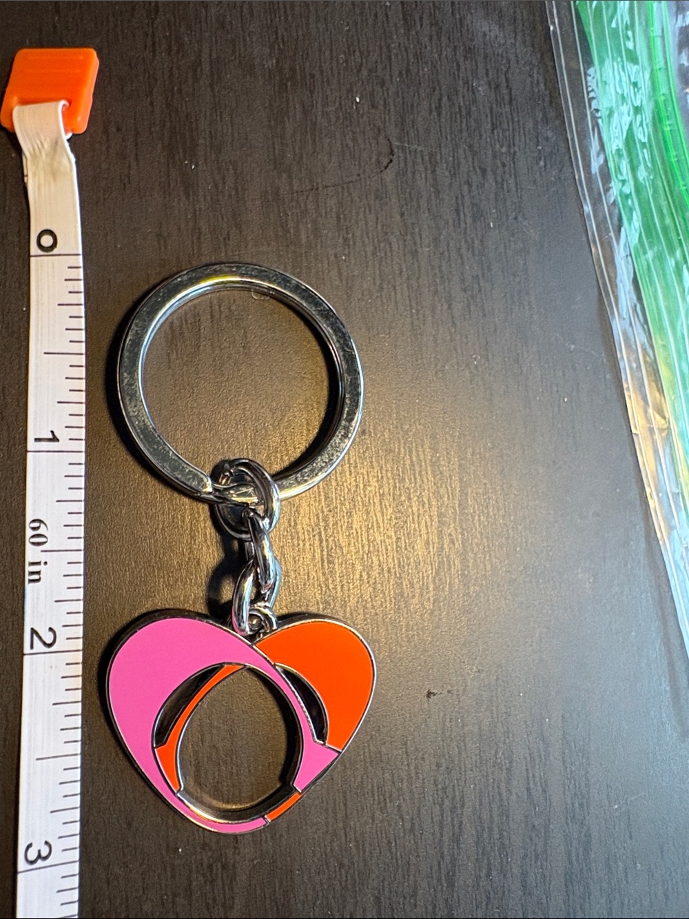 Coach Pink and Orange Heart Keyring - Women's Accessories